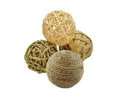 Balacoo 8 Stücke Rattankugeln Rattan Dekokugeln Wicker Rattan Ball Kugeln Hochzeit Tischdeko Party Hängedeko Aromatherapie Duft Kaninchen Vogel Papagei Kauspielzeug