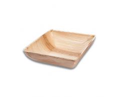 Braspack 1x Palmblattschale, Einwegschale, quadratisch, 100% Natur, 750 ml, 18x18x5 cm