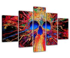160 x 80 cm Bild auf Leinwand abstrakt bunt Totenkopf 5532-SCT deutsche Marke und Lager - Die Bilder / das Wandbild / der Kunstdruck ist fertig gerahmt