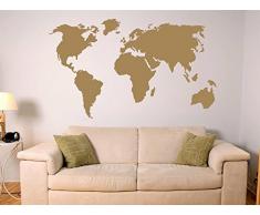 GRAZDesign 630031_57_010 Wandtattoo Wandaufkleber Aufkleber für Wohnzimer Weltkarte Länder Umriss (102x57cm//010 Weiss)