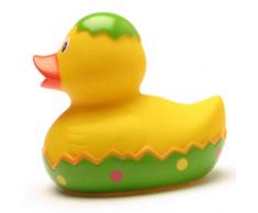 Duckshop I Badeente Osterei grün I Quietscheente I L: 8 cm I inkl. Badeenten-Schlüsselanhänger im Set