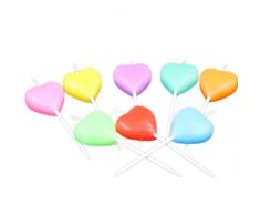 Ruikey 10 Stück Romantische Herz Kerzen Schwimmkerzen, rauchfrei, romantische Teelichter für Weihnachten Hochzeit Geburtstag Party Halloween Festival Dekoration （Rot Gelb Blau Rosa Orange*2）