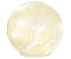 dekojohnson LED-Glaskugel Batterie betrieben Deko-Kugel geeist 12x11,5cm warmweiß - Winterdeko Weihnachtsdeko Tischdeko