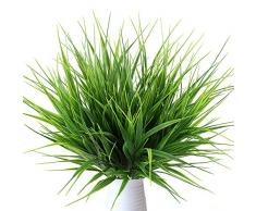 MIHOUNION 4 Bündel Kunstpflanzen Gesamthöhe ca 36,5 cm Dekogras Immer Grün Künstlicher Grasbund für Innen Ourdoor House Garten Perfekte Dekor