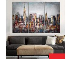 CYACC Moderne Abstrakte Ölgemälde Leinwand Retro Stadt Landschaft Ölbilder Dekorative Malerei Wandkunst Kein Rahmen 3 Stück, 30x60 cm x 3 stücke