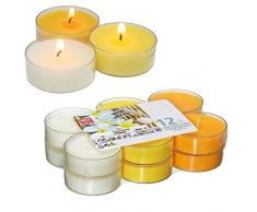 Smart Planet® Kerzen Ambiente - 12 Stück Jumbo XXL Duftteelichter Teelichte Set Frangipani Duft - Kunststoff Hülle - 8 Stunden Lange Brenndauer