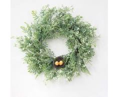æ— Künstlicher Graskranz, handgefertigtes Girlanden-Design, Seidengraskranz mit Vogelnest für Frühling, Sommer, Eingangstür, Garten, Büro, Hochzeitsdekoration