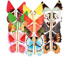 Magix Star Party-Scherzartikel: Scherzartikel Flatternder Schock-Schmetterling, 12er-Set (Spaßartikel für Party)