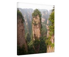 Bilderdepot24 Leinwandbild Berg in Zhangjiajie - China 50x60 cm - fertig gerahmt, direkt vom Hersteller