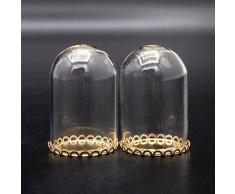 Odoria 1/12 Miniatur 2 Stück Glasglocke mit Boden Puppenhaus Dekoration Zubehör