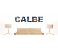 Wandtattoo farbige Wandschrift Städtename Calbe mit Sehenswürdigkeiten 80 x 16 cm Länge