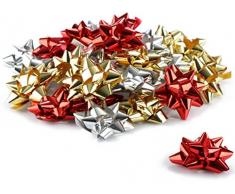 com-four® 30x Geschenkschleife Selbstklebende Dekoschleifen für Weihnachten und Geburtstag