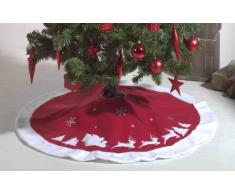 Heitmann Deco runde Filz-Baumdecke - Schutz vor Tannennadeln - Tannenbaum-Unterlage mit Weihnachtsmotiv - rot, weiß