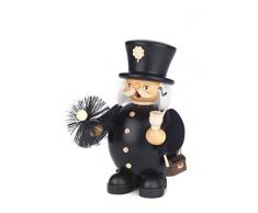 Räuchermann Schornsteinfeger schwarz von DREGENO SEIFFEN 22 cm – Original erzgebirgische Handarbeit, stimmungsvolle Weihnachts-Dekoration