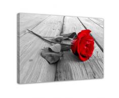 Bilderdepot24 Leinwandbild Rose Steg - 70x50 cm 1 teilig - fertig gerahmt, direkt vom Hersteller