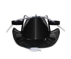 Party Trinkhelm, Helm mit Schlauch, für 2 Dosen Bier, Spaßartikel Fasching u. Fußball, Bierhelm, mit Trinksystem Bierhalter mit Trinkschlauch (Schwarz)