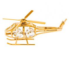 Crystal Temptations Dekofigur, 24 Karat vergoldet, mit Swarovski-Kristallen, Fahrzeuge Hubschrauber