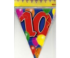 10m Girlande Zahl 10 Geburtstag Jubiläum Wimpelkette
