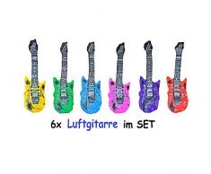 Lg-Imports 6X Luftgitarre Luft Gitarre aufblasbar Rock n Roll Party lustig 55cm versch. Farben