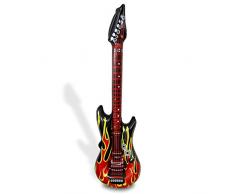 Paul Import aufblasbare Gitarre / Luftgitarre ca. 100 cm Flammendesign 714