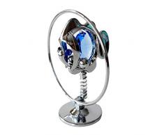 Crystocraft Dekofigur Korallenfisch mit Swarovski-Kristallen in Geschenkbox, silberfarben verchromt, ideales Andenken