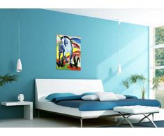 1art1 56978 Franz Marc - Blaues Pferd I, 1911 Poster Leinwandbild Auf Keilrahmen 80 x 60 cm