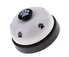 B Blesiya Hund Trainingsglocke Tischglocke Hundeglocke für Kommunikationstraining und Töpfchen Training, 7,2x5 cm - Weiß