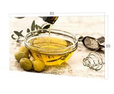 GRAZDesign 200042_80x50_SP Küchenrückwand Glas-Bild Spritzschutz Küche |Edler Kunstdruck hinter Glas | Bild-Motiv Olivenöl | Eyecatcher für Zuhause (80x50cm)