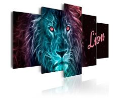 murando - Bilder 200x100 cm - Leinwandbilder - Fertig Aufgespannt - Vlies Leinwand - 5 Teilig - Wandbilder XXL - Kunstdrucke - Wandbild - Afrika Tiere Löwe g-A-0094-b-o