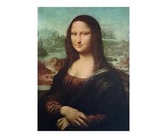 Made in Italy Mona Lisa Bild mit Barock Rahmen in Schwarz Wandbild von Leonardo da Vinci 56x46 cm Kunstdrucke Gemälde Retro Repro Antik für Home Büro Praxis Café