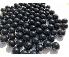 CRYSTAL KING Silber Schwarze Glasmurmeln Glaskugeln 16mm Durchmesser 500gr Dekokugeln Durchsichtig Schwarze Silberne Klare Murmel Dekoglaskugel Dekoration Murmeln Glaskügelchen