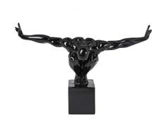 Deko Objekt Athlet, Schwarz, moderne, kleine Dekorationsfigur aus Fiberglas, Fitness Statue Design Mann, Skulptur, (H/B/T) 29x43x15cm