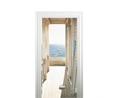 Magiin 2 Pcs Fototapete Türtapete selbstklebend Türposter - Abnehmbar Fototapete Türfolie Poster Tapete Meer Muster Türaufkleber für Tür, Wohnzimmer, Schlafzimmer, Küche und Bad 38.5 x 200cm (A)