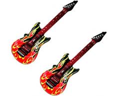 marion10020 Aufblasbare Luftgitarren Luftgitarre Air Luft Guitar, im Feuer-Design, 100 cm, 2er-Set