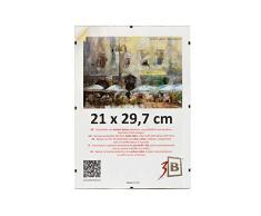 3-B Bilderrahmen: Set 10 STK. - Rahmenlose Bildhalter mit Polyesterglas - Cliprahmen 21x29,7 cm (A4). Sparpaket!