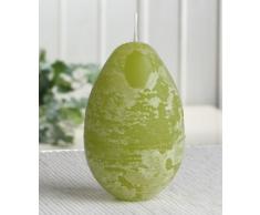 Rustik-Eikerze durchgefärbt, mittel, ca. 9 x 6 cm, pistaziengrün