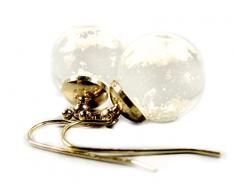 Ladyville Ohrringe Schneekugel mit Schnee und speziellen Wasser in Einer Glaskugel/Geschenk für Sie/Kindheitserinnerung/Geburtstagsgeschenk