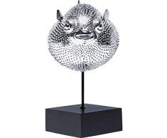 Kare Design Dekofigur Blowfish, silbernes Accessoire in Form eines Kugelfisches, auffällige und niedliche Dekoration Figur in Chrom, (H/B/T) 29 x 24 x 16 cm, Silber