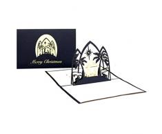 Pop-Up Karte Krippe - Merry Christmas, Weihnachtskarte mit Krippe, Pop Up Karte zu Weihnachten, 3D Karte mit Weihnachtskrippe, Adventskarte, Christmas Greeting Card