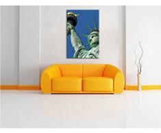 Gigantische Freiheitsstatue in New York , Format: 40x60 auf hochkantiges Leinwand, XXL riesige Bilder fertig gerahmt mit Keilrahmen, Kunstdruck auf Wandbild mit Rahmen, günstiger als Gemälde oder Ölbild, kein Poster oder Plakat