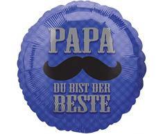 amscan 3375001 Papa du bist der Beste Folienballon, Mehrfarbig