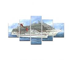 YDBDB 5 Stücke Maritime Leinwand Wandkunst Drucke Kunst Ölbild Das Meer Wind Ölgemälde Für Wohnzimmer