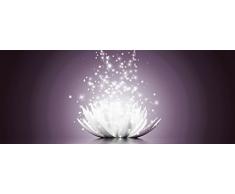 Artland Echt-Glas-Wandbild Deco Glass Vadim Georgiev Magie der Lotus-Blume violett Botanik Blumen Seerose Digitale Kunst Lila