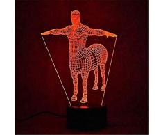 WCSMQT 3D USB Visuelle LED Bunte Nachtlichter Tischlampe Dekor Kreatives Geschenk Tier Pferdefigur Lampe Lampara Baby Schlaf Nachtlicht