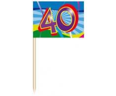 Folat Fahne Deko-Picker 40 Swirls - 50 Stück