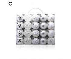 Berühmte Weihnachtskugeln aus Kunststoff, bruchsicher, Weihnachtsbaum-Anhänger, groß, zum Aufhängen, 6 cm, Weihnachtsdekoration (20 Stück), C.