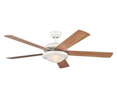 132 cm Deckenventilator Comet 78017 mit Einzelleuchte und fünf Flügeln, Ausführung in Weiß mit Opalmilchglas