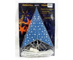 Weihnachtstern Blau mit Licht 5 Zacken ø60cm Papierstern Faltstern Adventsstern