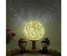 Nachtlicht-Geburtstagsgeschenk INS des romantischen Sternprojektors des Bettes kreatives, das Schnurball-Rattanball-Tischlampe 15CM verdunkelt