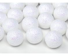 Glitzer-Dekobälle, weiß, 2cm Durchmesser, 25 Stück/SB-Btl.